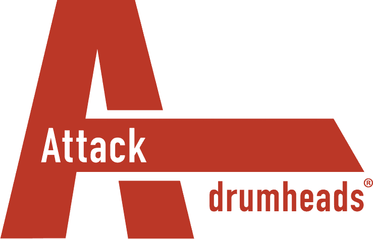 attack drumhead logo red