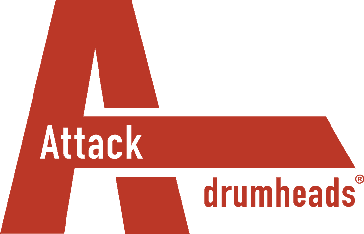 attack drumhead logo red